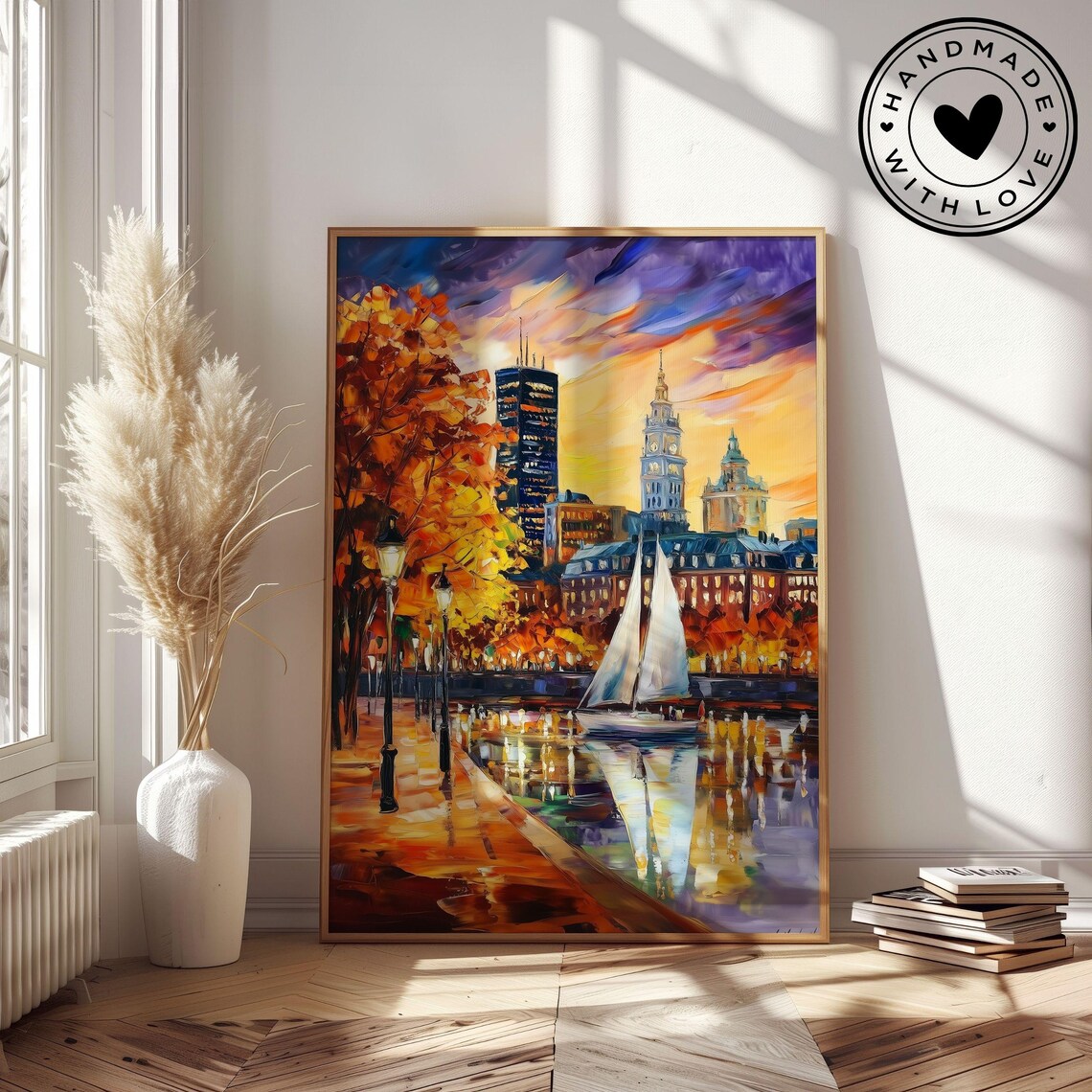 Boston Cityscape, Nightscape Travel Poster - Image 2