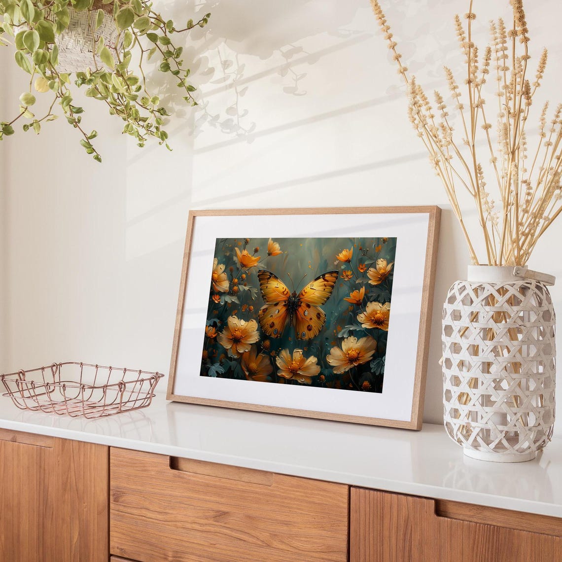 Butterfly Garden Art Print, Vintage Floral Decor - Image 3