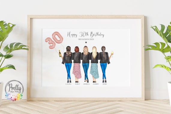 30th Birthday Gift For Her Personalised 30th Birthday Present Gift For Any Age Best Friend Print