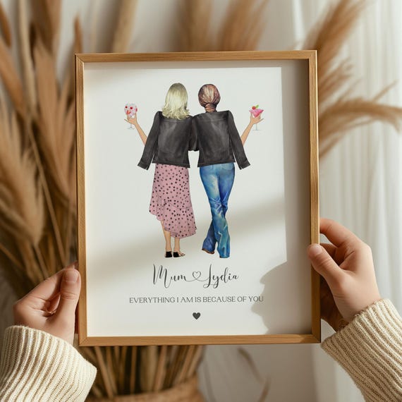 Personalised Mother And Daughter Print Personalized Mom And Daughter Print Birthday Gift For Mum Gift For Mom Gift For Daughter