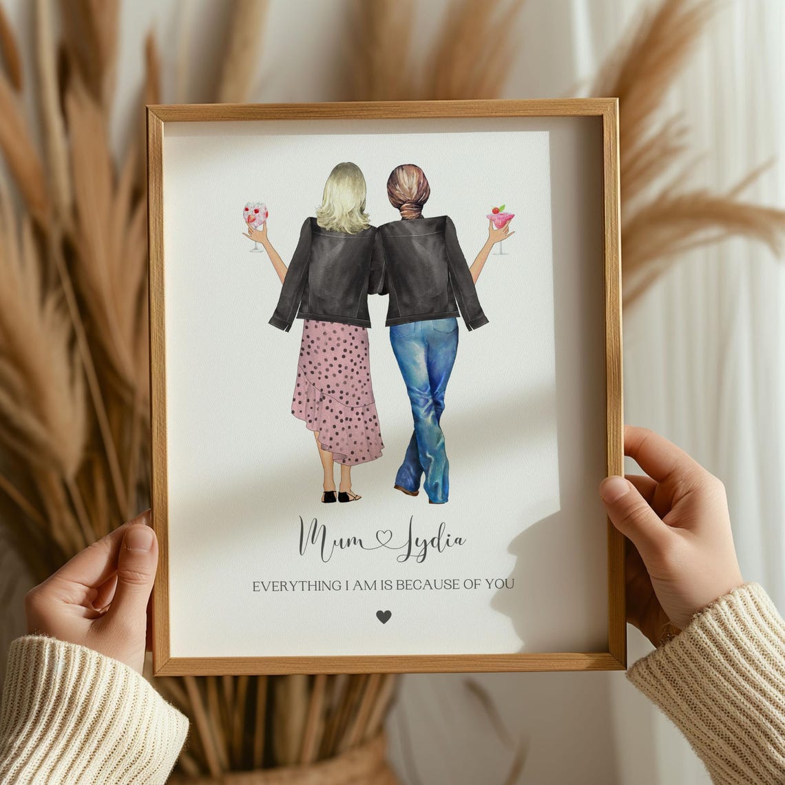 Personalised Mum And Daughter Everything I Am Keepsake Poster