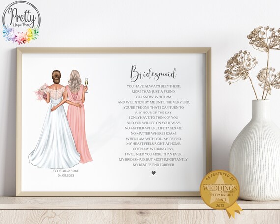 Bride And Bridesmaid Wedding Poem Keepsake
