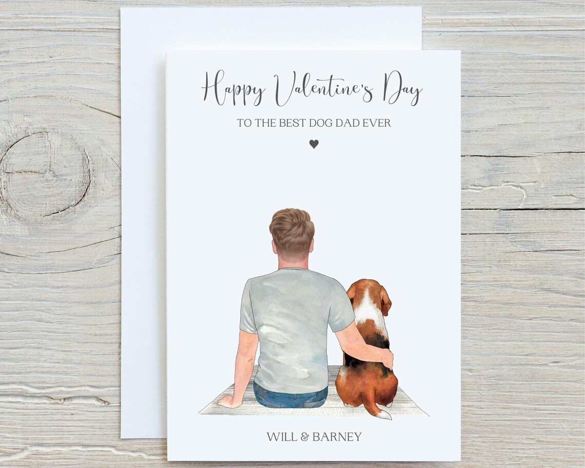 Best Dog Dad Ever Personalised Valentine's Card From The Dog Print