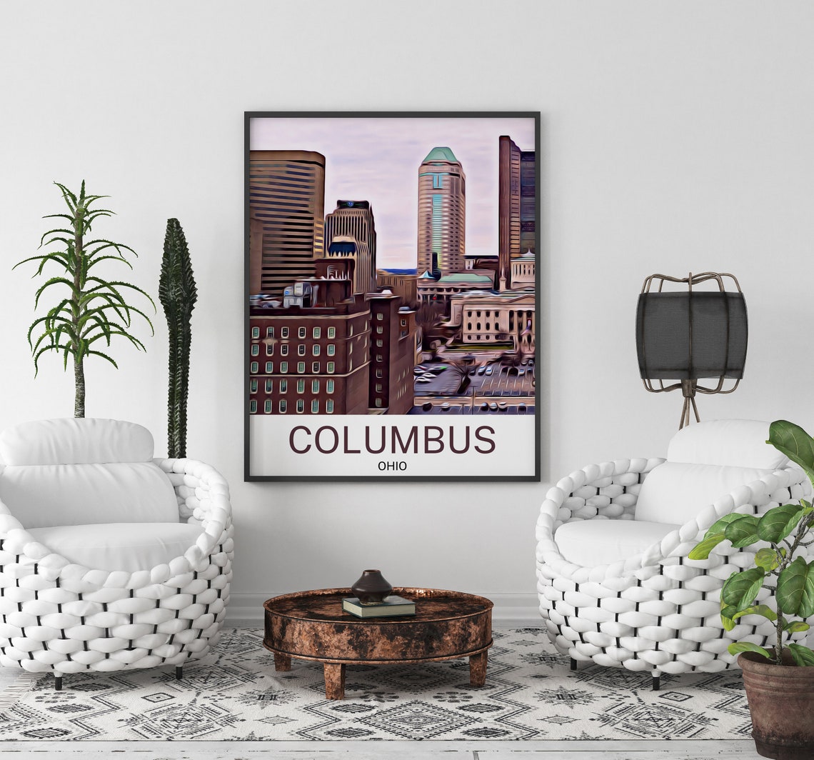 Columbus Print Ohio Art Columbus Wall Art Columbus Art Columbus Painting Columbus Art Print Columbus Poster Columbus Ohio Travel - Image 3