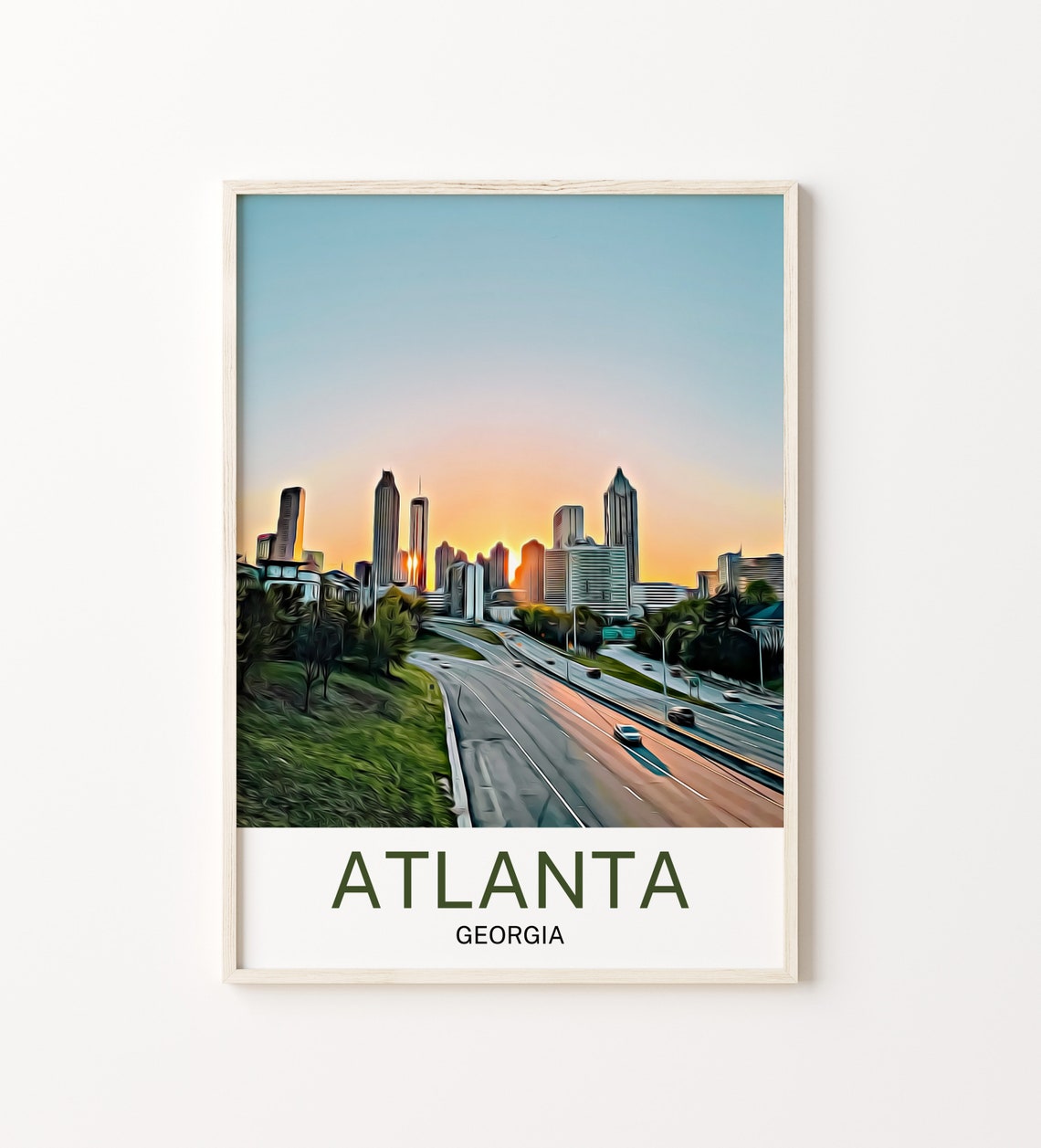 Atlanta Print Atlanta Art Atlanta Wall Art Atlanta Art Print Atlanta Artwork Atlanta Poster Atlanta Decor Atlanta Georgia Travel
