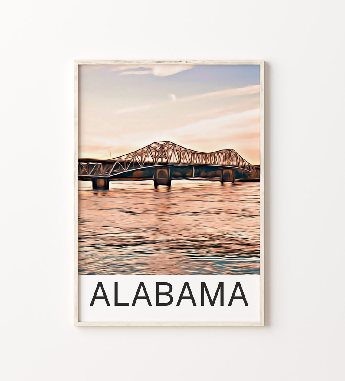Alabama Travel Print Alabama Wall Art Alabama Poster Alabama Art Print Alabama Wall Decor Alabama Travel Alabama Artwork Alabama