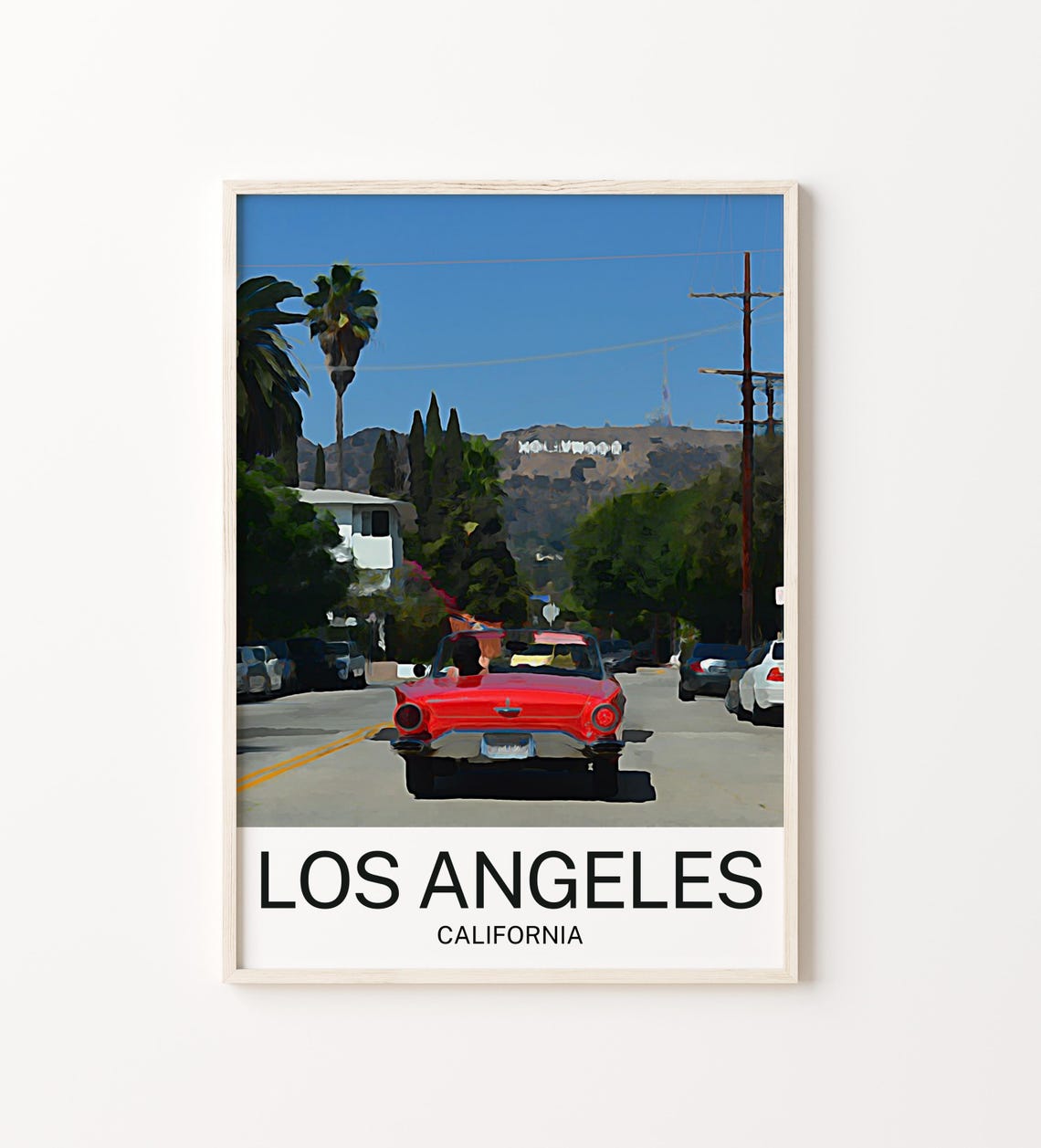 Los Angeles Travel Print Los Angeles Wall Art Los Angeles Poster Los Angeles Art Print Los Angeles Artwork Unique Birthday Wedding Gift