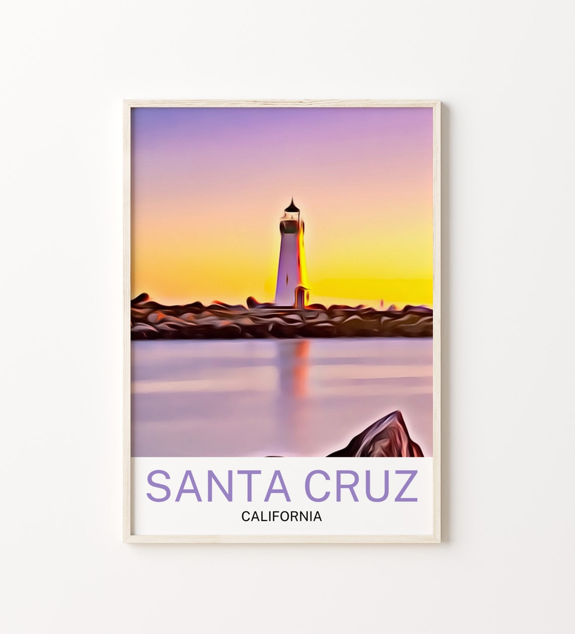 Santa Cruz Print Santa Cruz Art California Santa Cruz Wall Art Santa Cruz Art Print Santa Cruz Artwork Santa Cruz Poster Santa Cruz