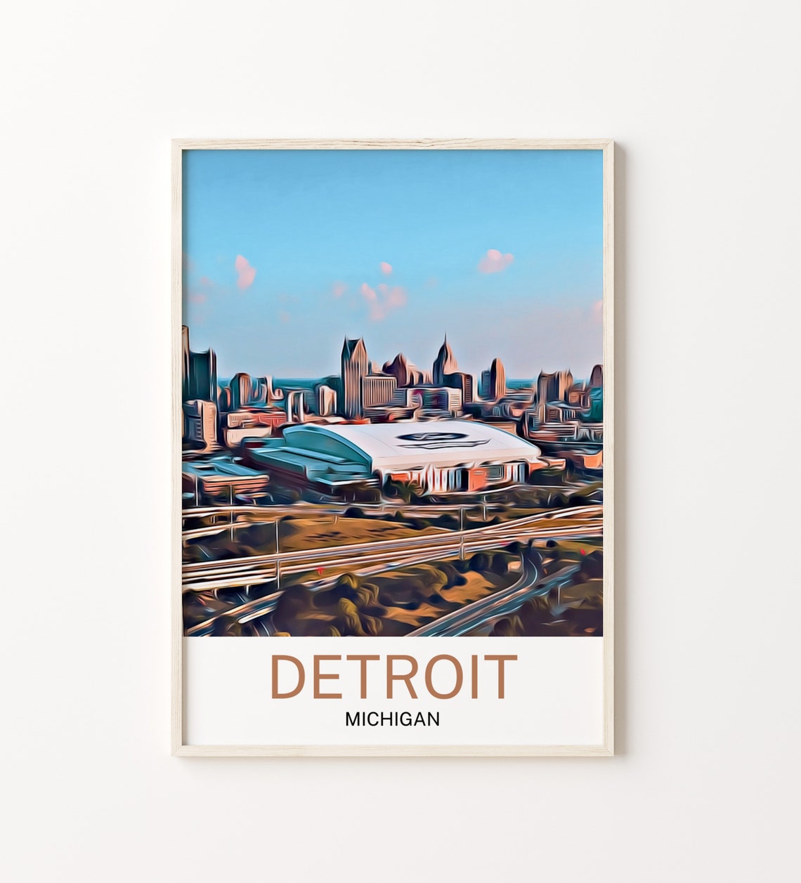 Detroit Art Detroit Print Detroit Art Print Detroit Poster Detroit Wall Decor Detroit Painting Detroit Poster Detroit Gift Travel