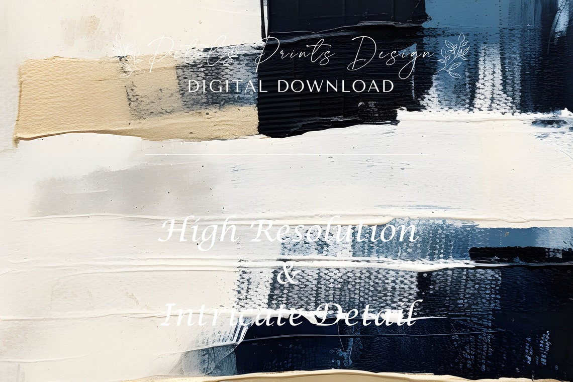Navy Beige Neutral Abstract Bands Minimalist Vertical Art Poster - Image 3