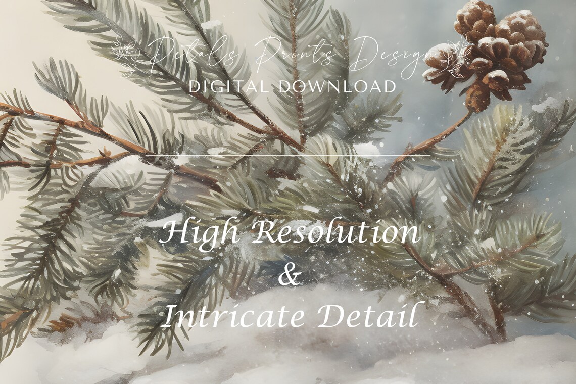 Christmas Pinetree Rustic Vintage Holiday Art Print - Image 4