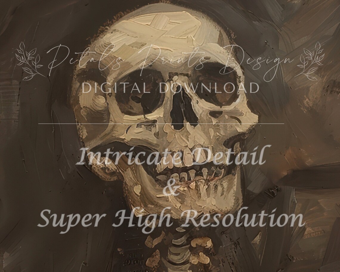 Halloween Skeleton Vintage Style Art Print - Image 2