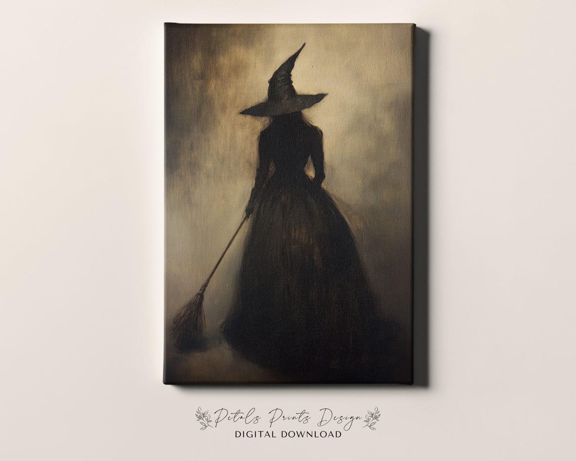 Vintage Witch Halloween Decor Art Print - Image 4