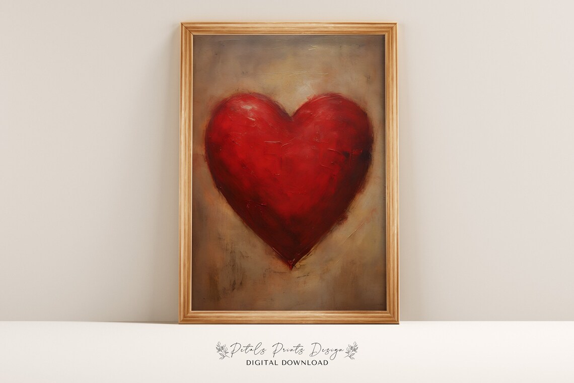 Valentines Day Heart Watercolor Art Print