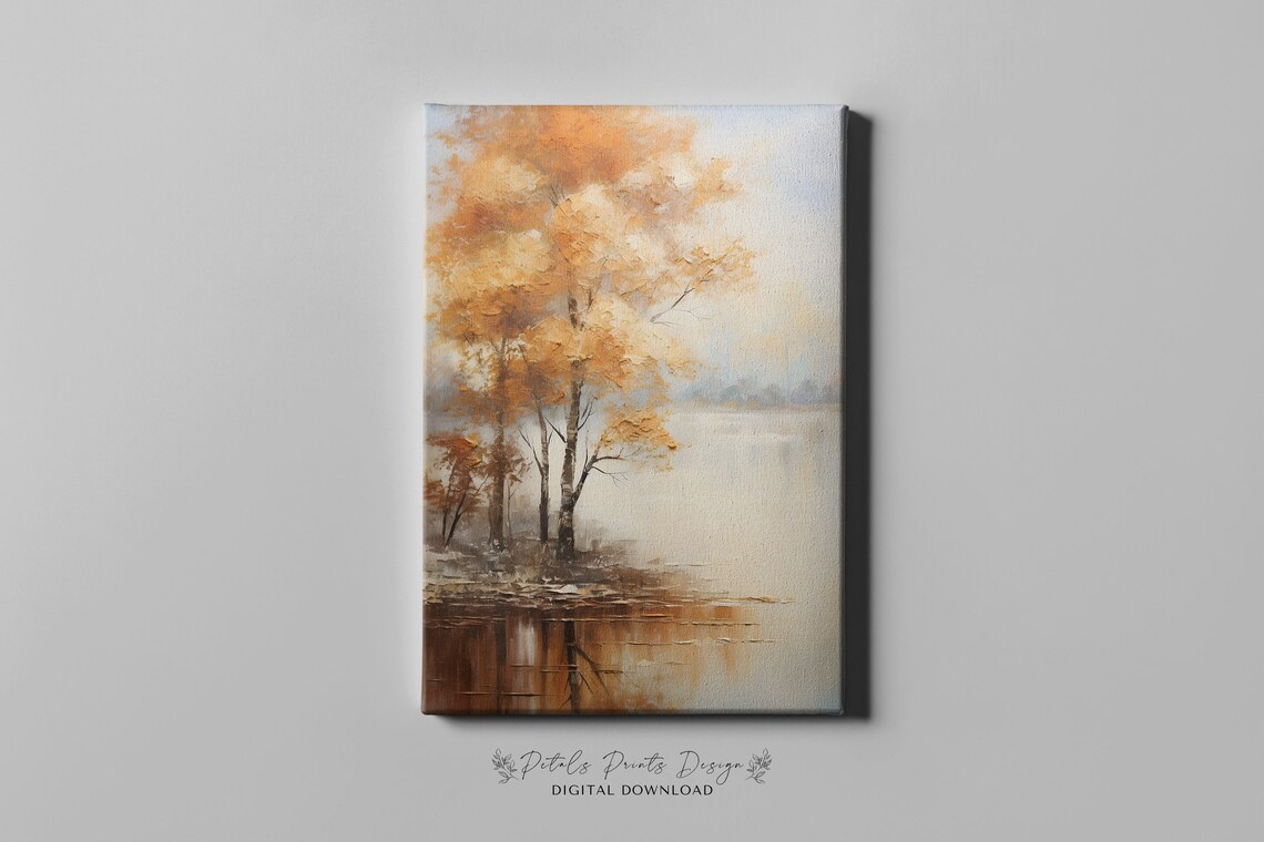Rustic Fall Landscape Art Print, Vintage Autumn Countryside - Image 3