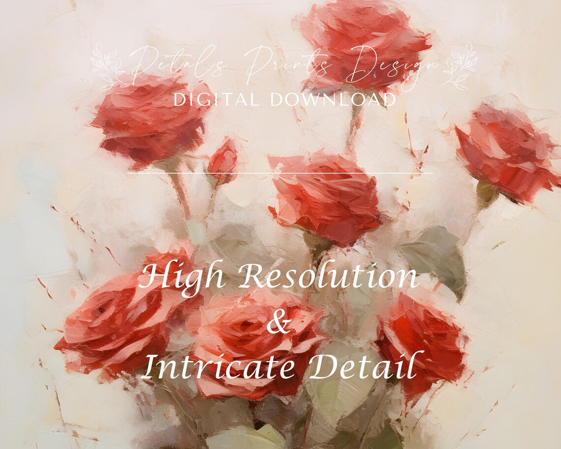 Valentine Red Pink Roses Watercolor Art Print - Image 3