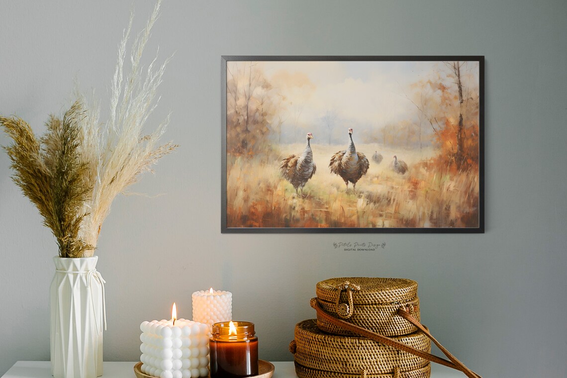Rustic Fall Landscape Vintage Autumn Farmhouse Art Print - Image 2
