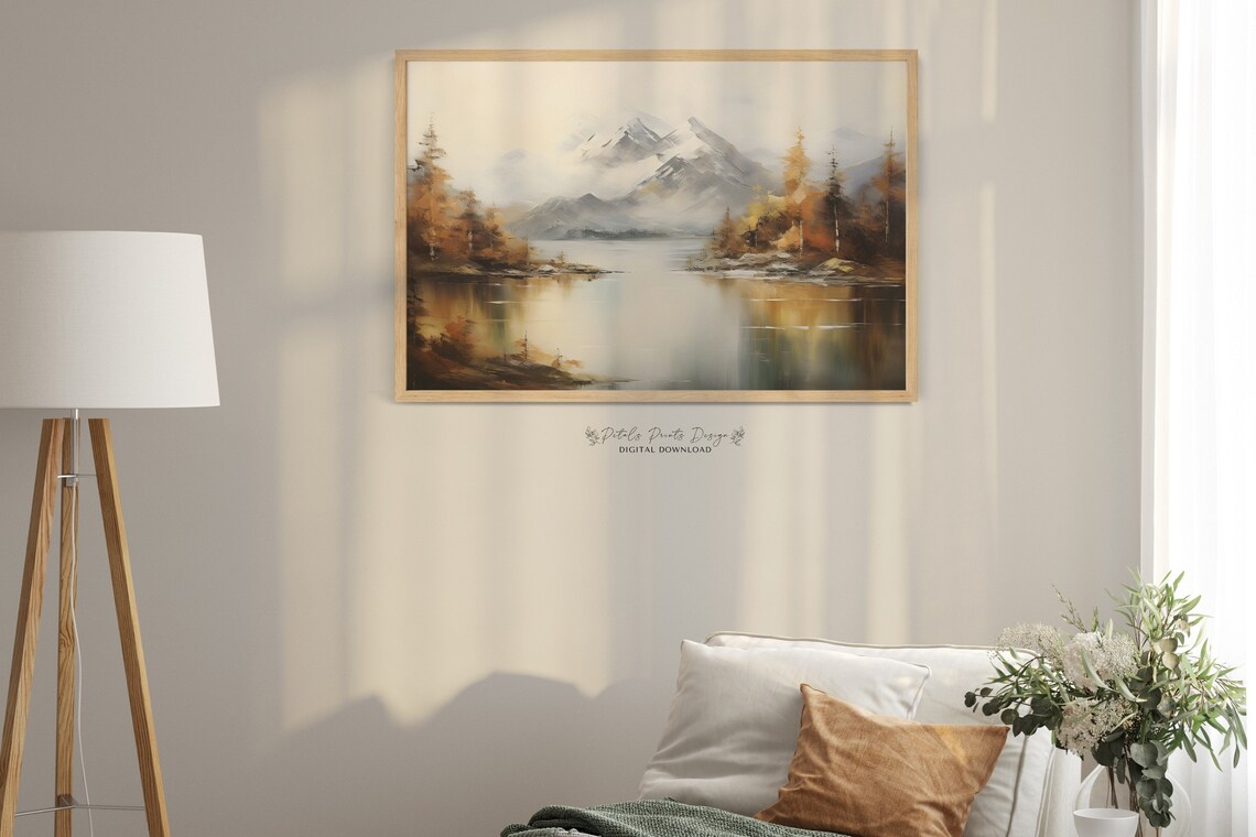 Rustic Fall Landscape Art Print, Vintage Countryside - Image 2