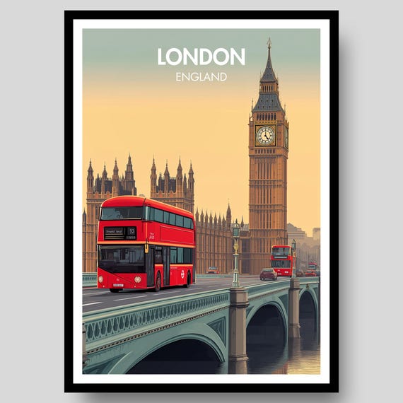 London Poster Print Travel Underground Skyline Map Of