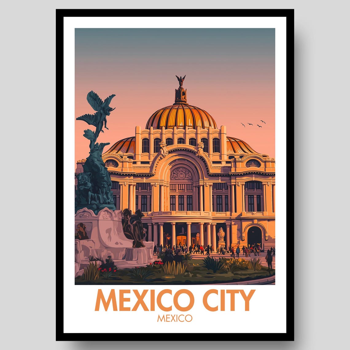 Mexico City Poster Mexican Wall Art Print