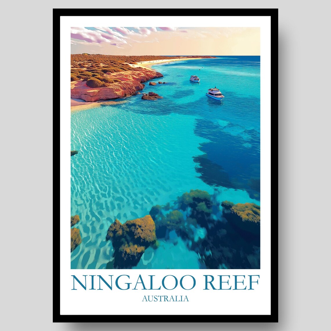 Ningaloo Reef Poster Australia Coral Wall Art Snorkelling Australian