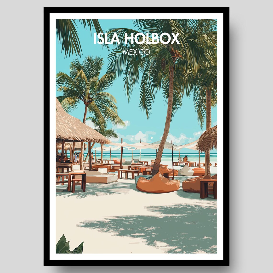 Isla Holbox Poster, Mexico Travel Poster