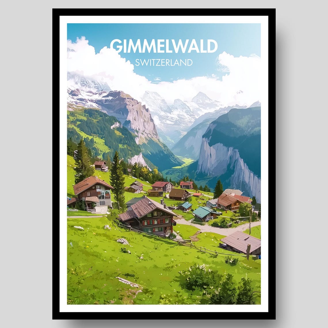 Gimmelwald Poster Print, Swiss Alps