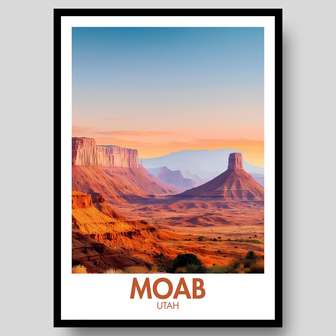 Moab Poster, Utah Arches National Park Travel Poster