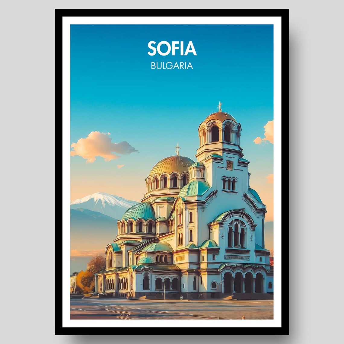 Sofia Poster Print Bulgaria Wall Art Bulgarian Map