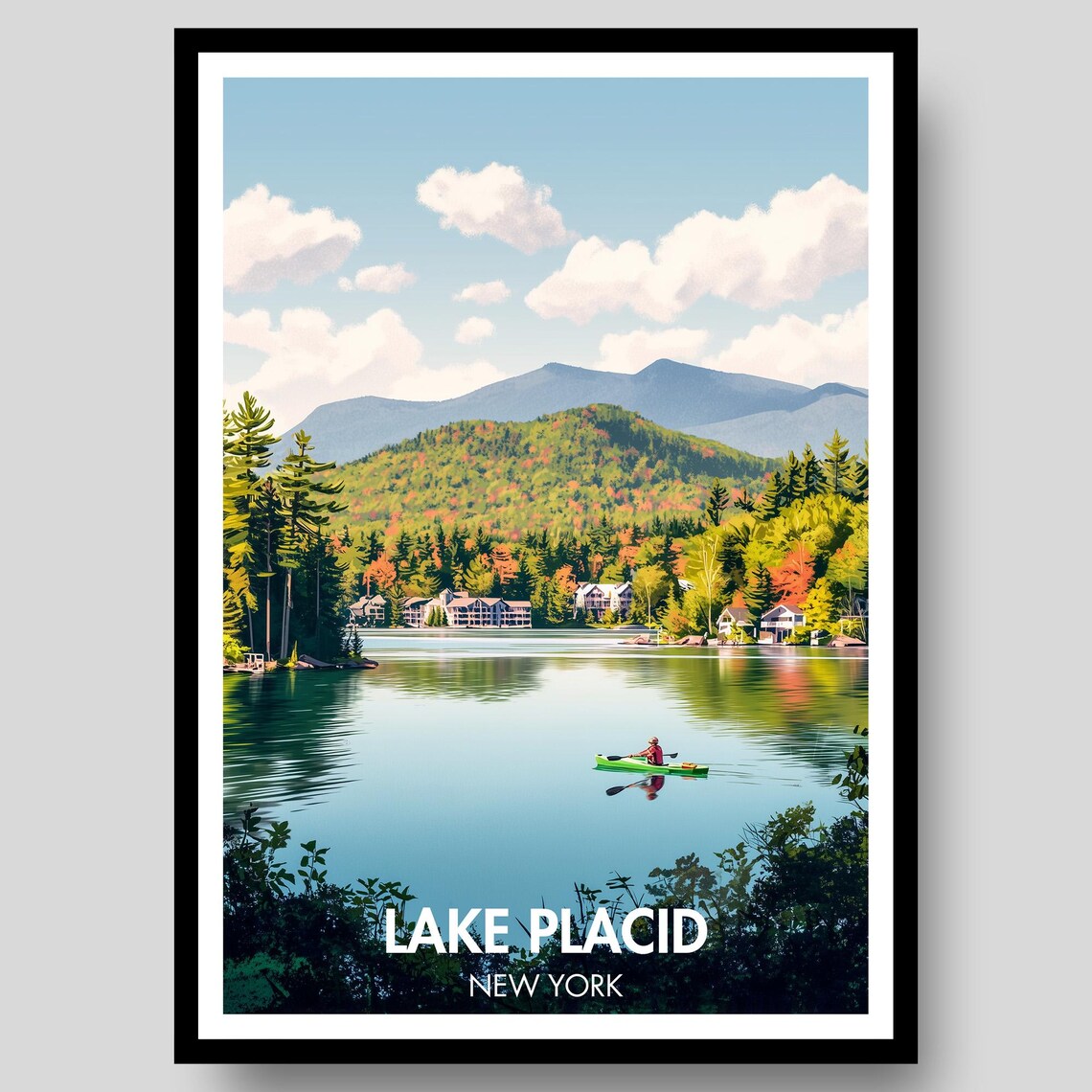 Lake Placid New York Poster Print, Adirondack National Park