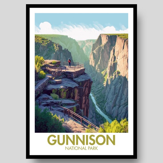 Gunnison National Park Colorado Canyon Overlook Vista Art Poster