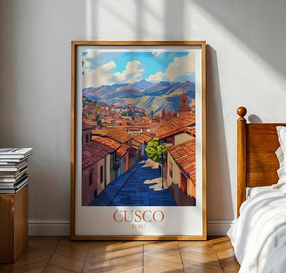 Cusco Travel Poster Chile Wall Art Vacation Gift For Traveller Peru