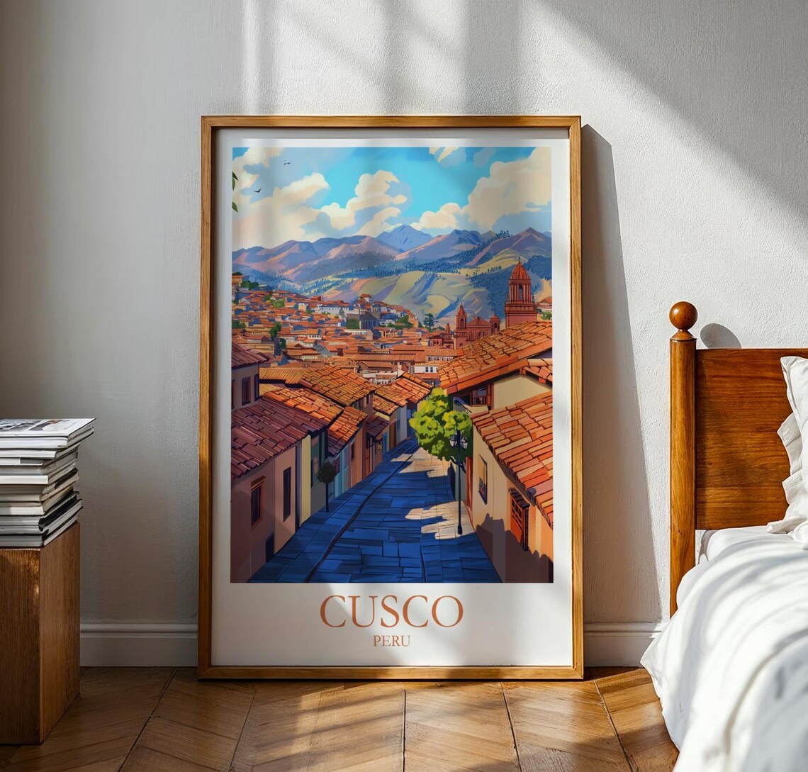 Cusco Travel Poster Chile Wall Art Vacation Gift For Traveller Peru