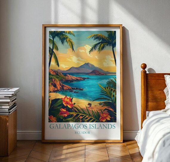Galpagos Islands Travel Poster Wall Art Vacation Gift For Traveller Ecuador