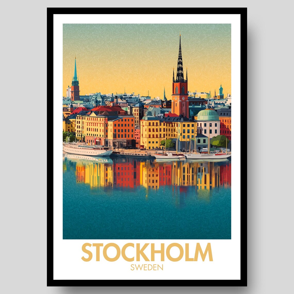 Stockholm Travel Poster Print, Sweden City Art