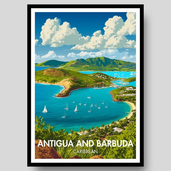 Antigua And Barbuda Poster, Caribbean Art Print