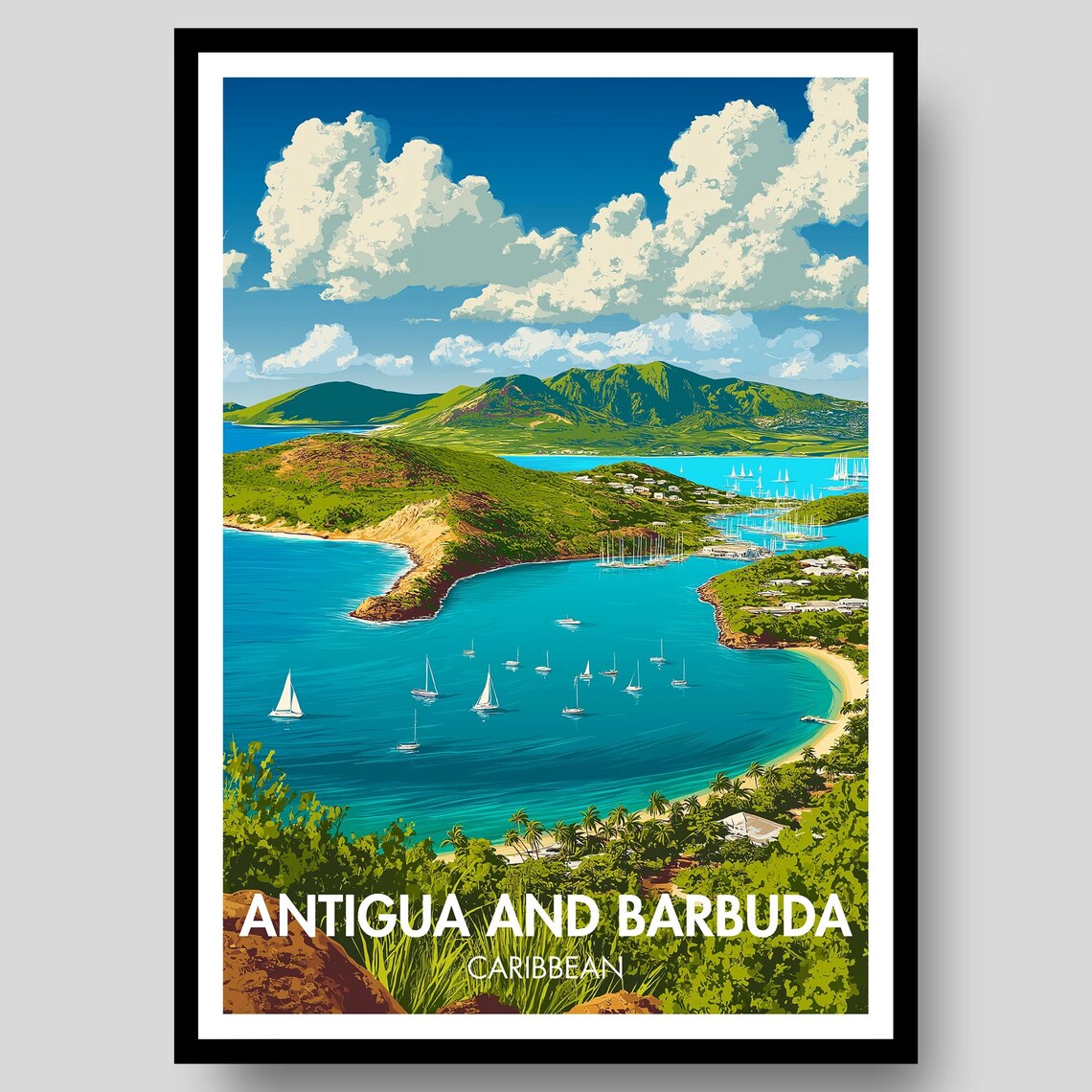 Antigua And Barbuda Poster, Caribbean Art Print