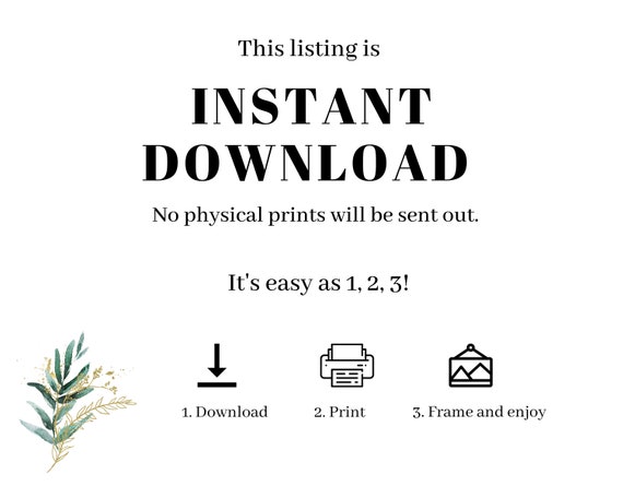 Instant Download Guide Card Digital Art How It Works Steps Poster