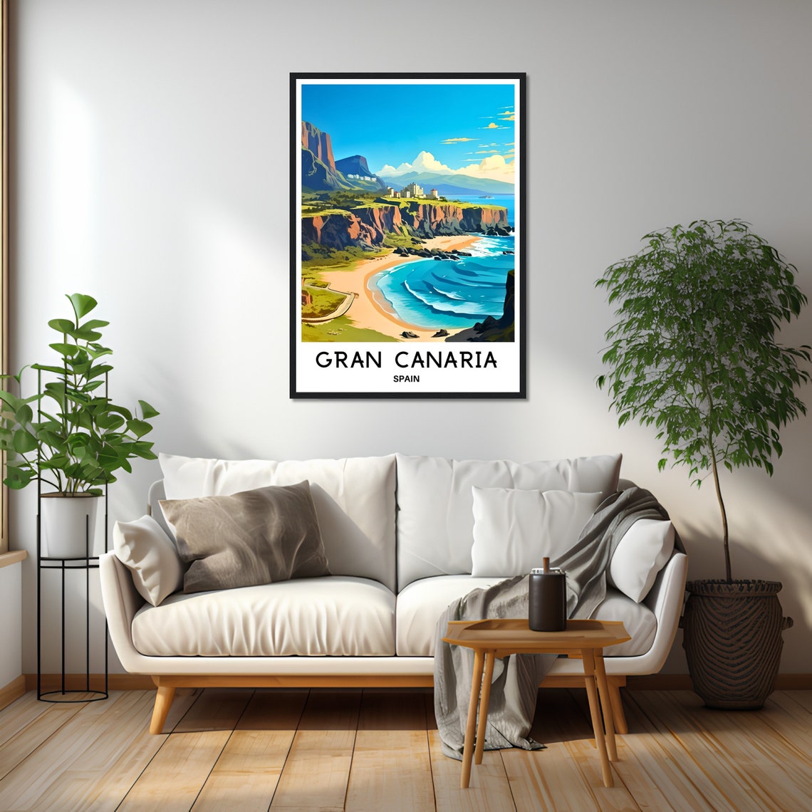 Gran Canaria Spain Dramatic Cliffs Beach Coast Travel Art Poster - Image 2