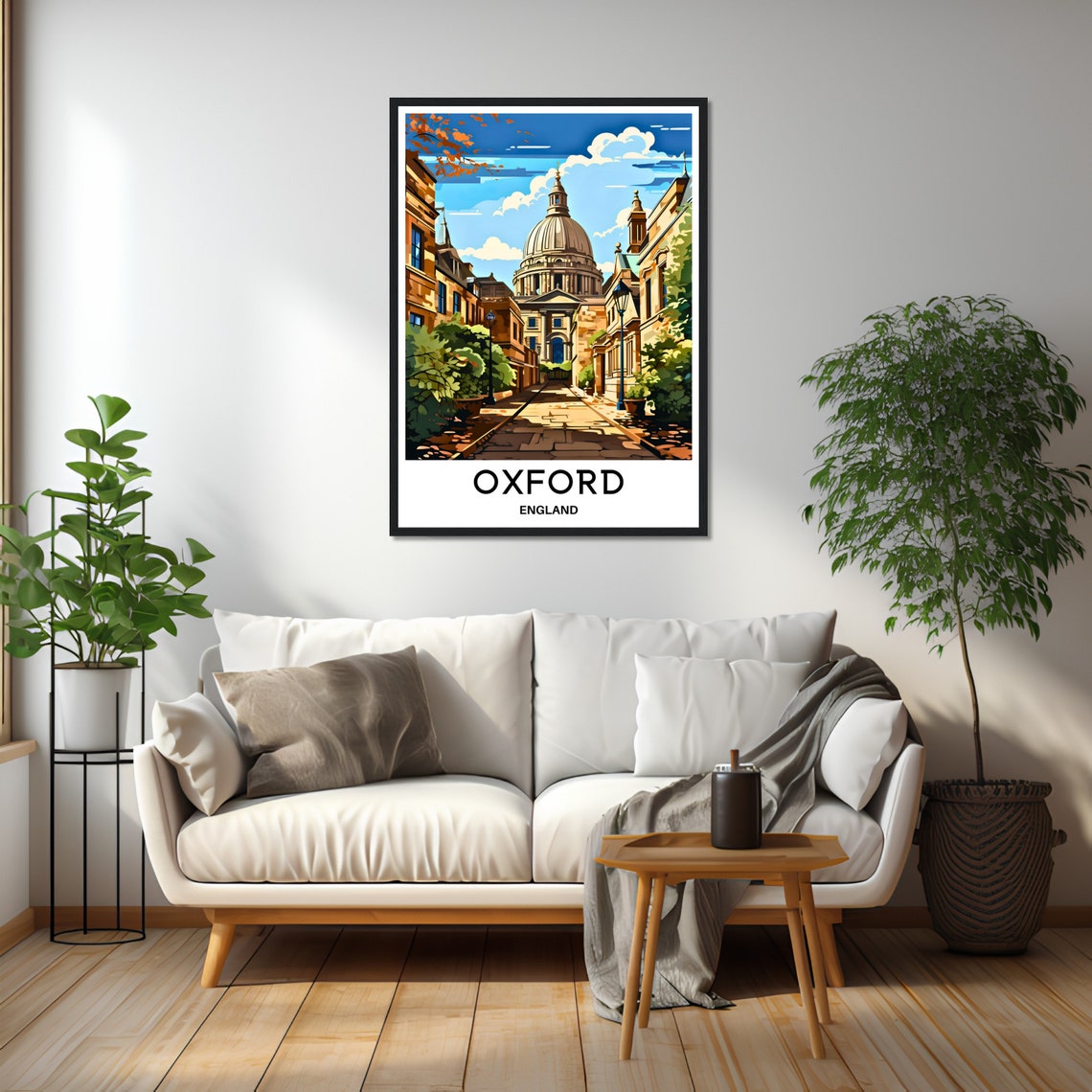 Oxford Travel Print Oxford Poster English Art Print England Lover Gift Wall Hanging Art Home Office Desk Decor Oxford City Illustration - Image 2