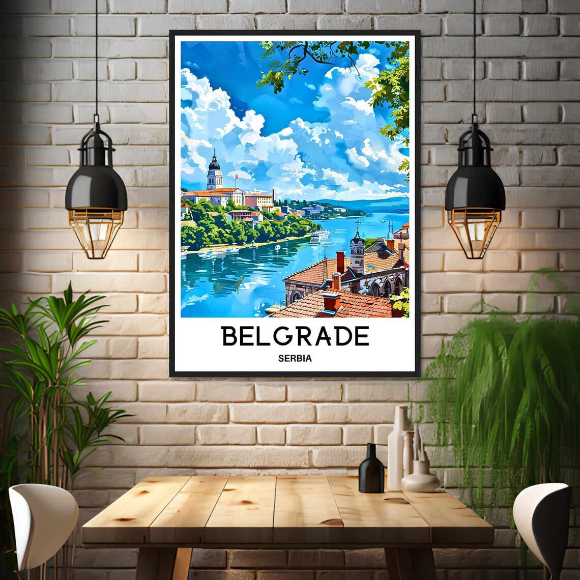 Belgrade Serbia Riverside Skyline River Danube City View Poster - Image 3