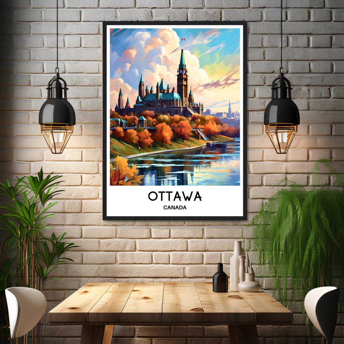 Ottawa Parliament Hill Beautiful Autumn Canada Travel Poster - Image 2