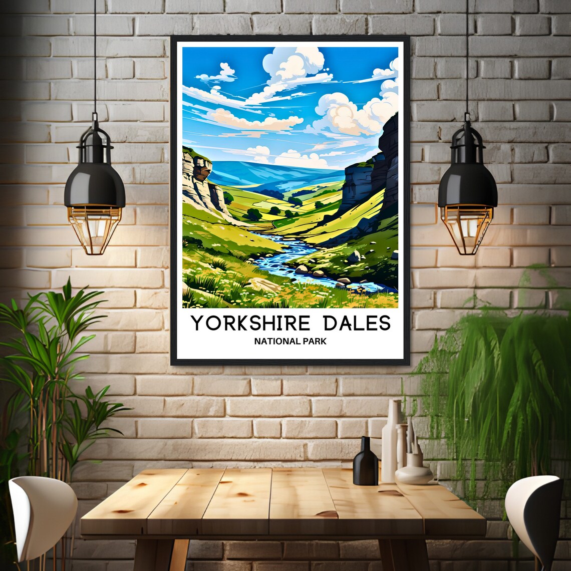 Yorkshire Dales National Park Limestone Valley Travel Poster - Image 3