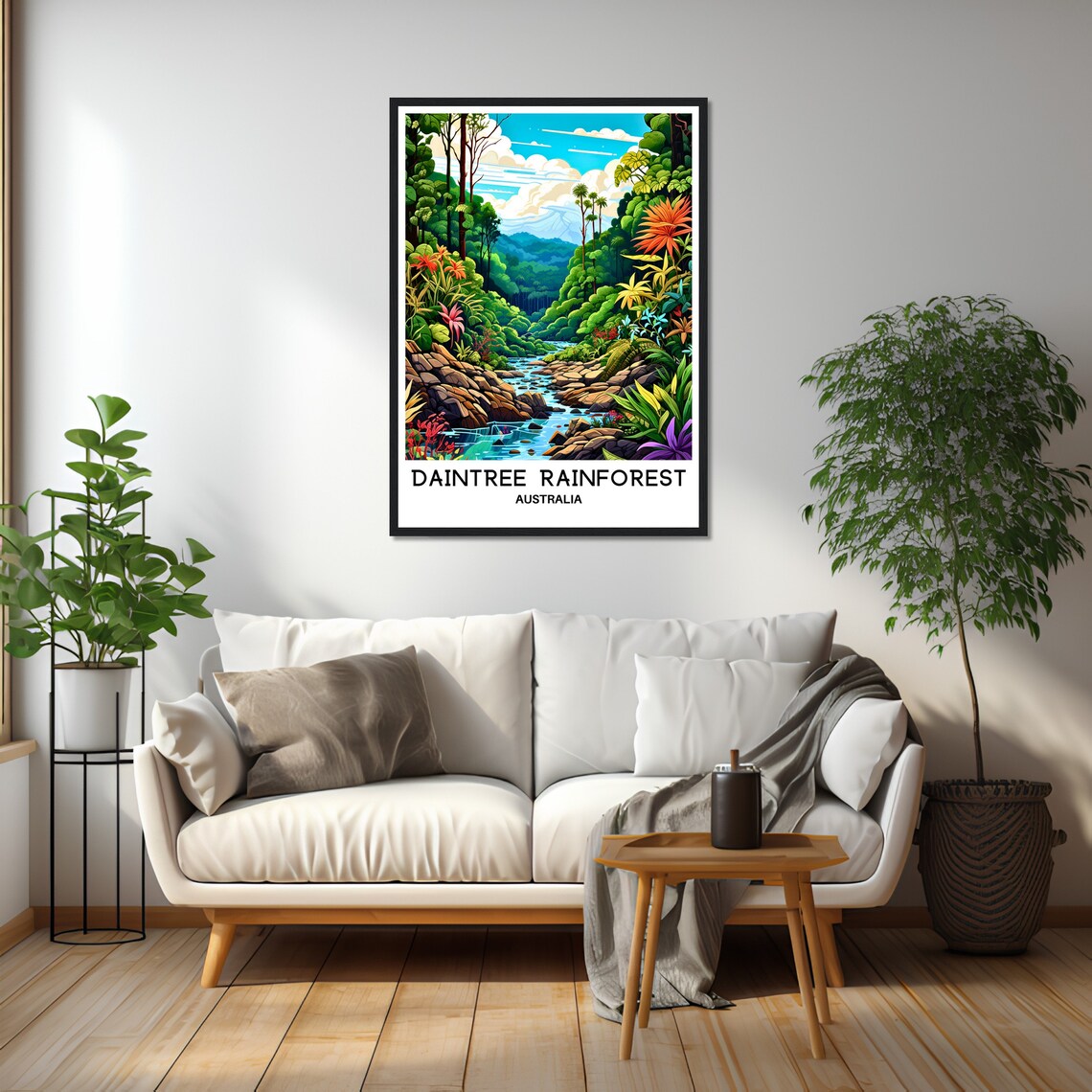 Daintree Rainforest Australia Creek and Ferns Jungle Travel Poster - Image 2