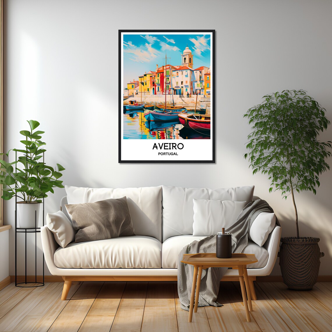 Aveiro Portugal Travel Poster of the Colorful Harbor and Boats - Image 2