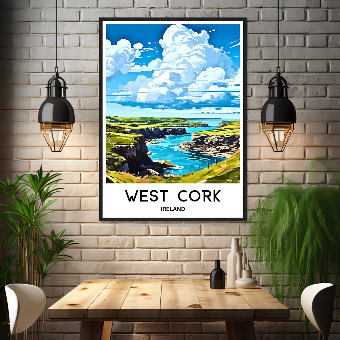 West Cork Ireland Dramatic Cliffs Emerald Coast Travel Poster - Image 3