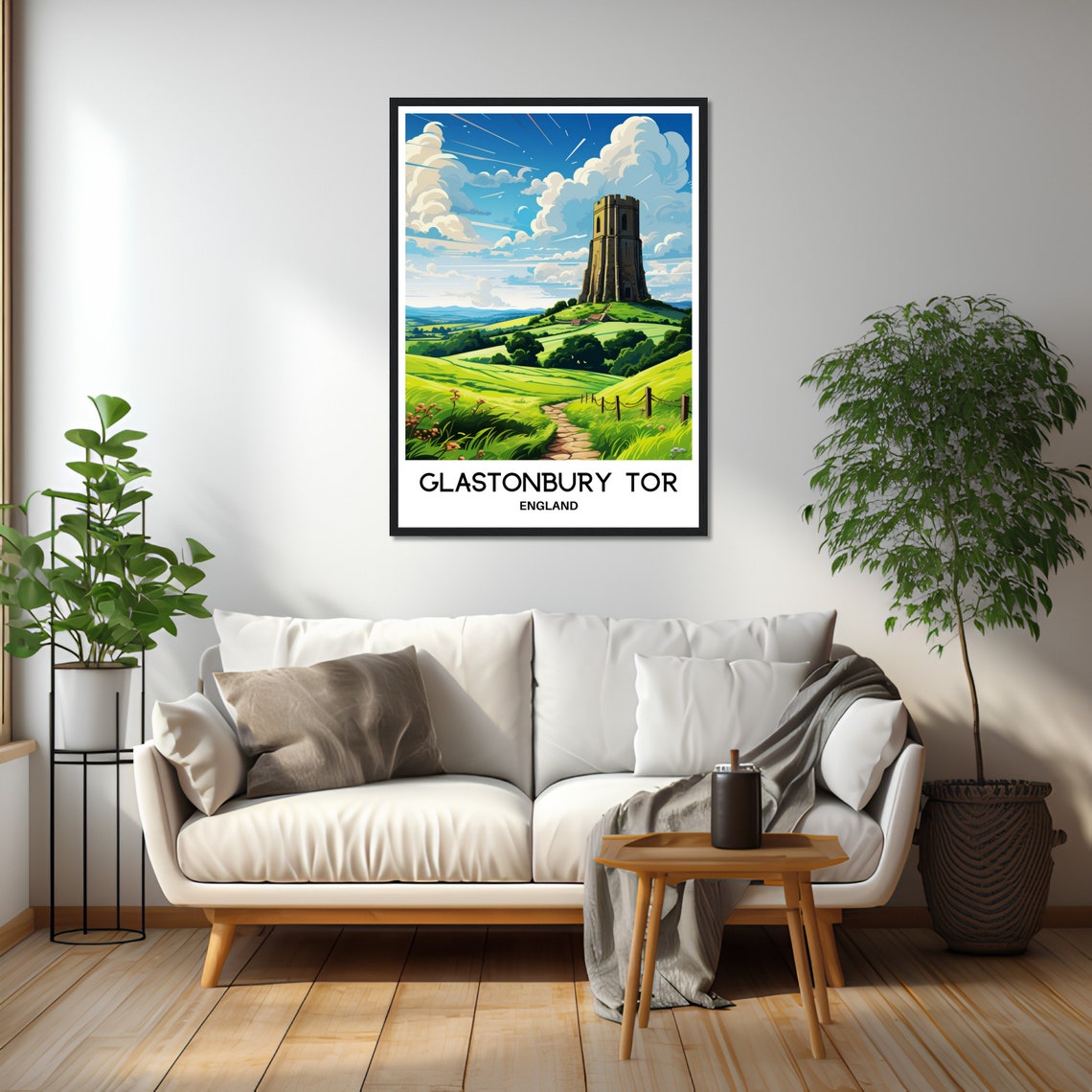 Glastonbury Tor England Hill Tower Winding Path Travel Poster - Image 2