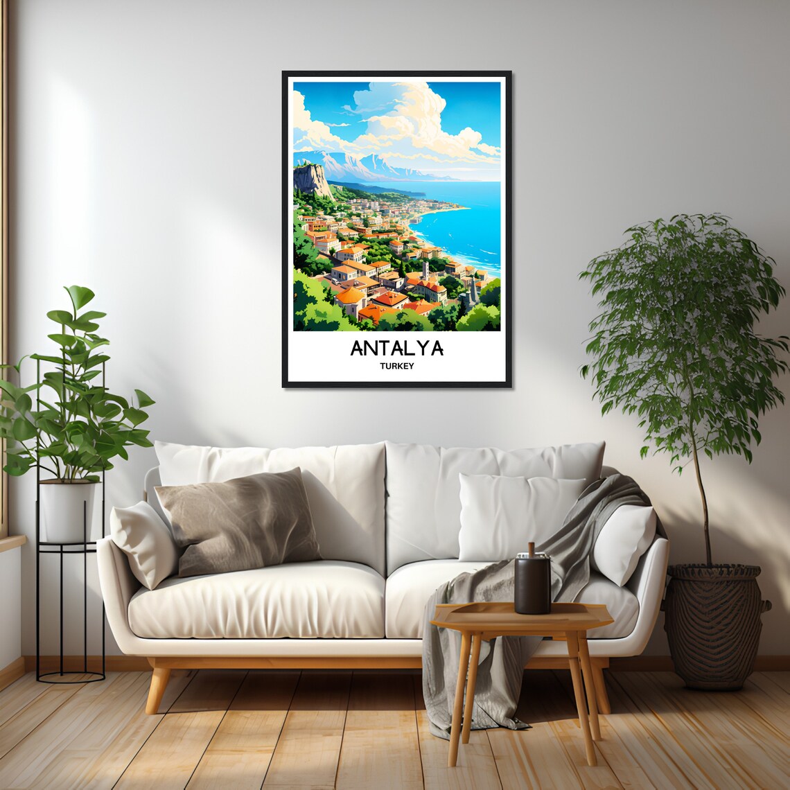 Antalya Turkey Mediterranean Coast City Aerial Seaside Travel Poster - Image 2