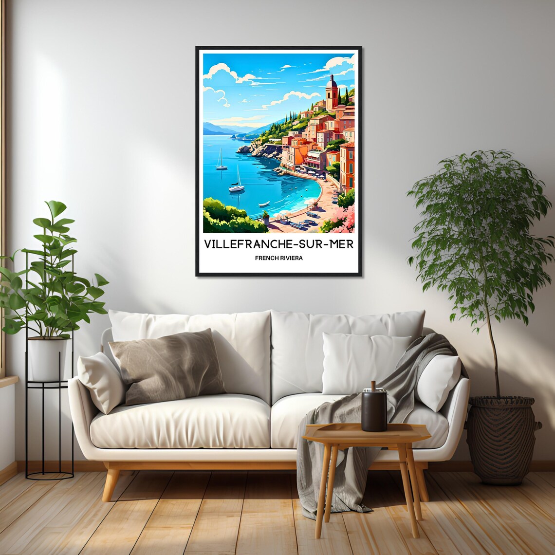 Villefranche-Sur-Mer Sailboat Harbor French Riviera Beach Poster - Image 2