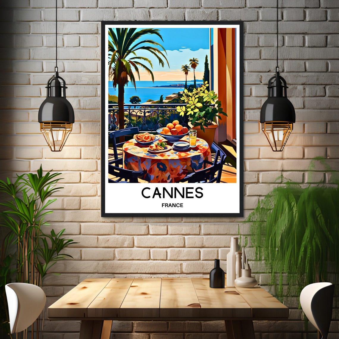 Cannes Travel Print Cannes Poster French Art Print France Lover Gift Wall Hanging Art Home Office Desk Decor Cannes City Illustration - Image 3
